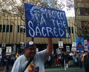 Protest in San Francisco in support of indigenous water protectors [photo: Suzanne York]